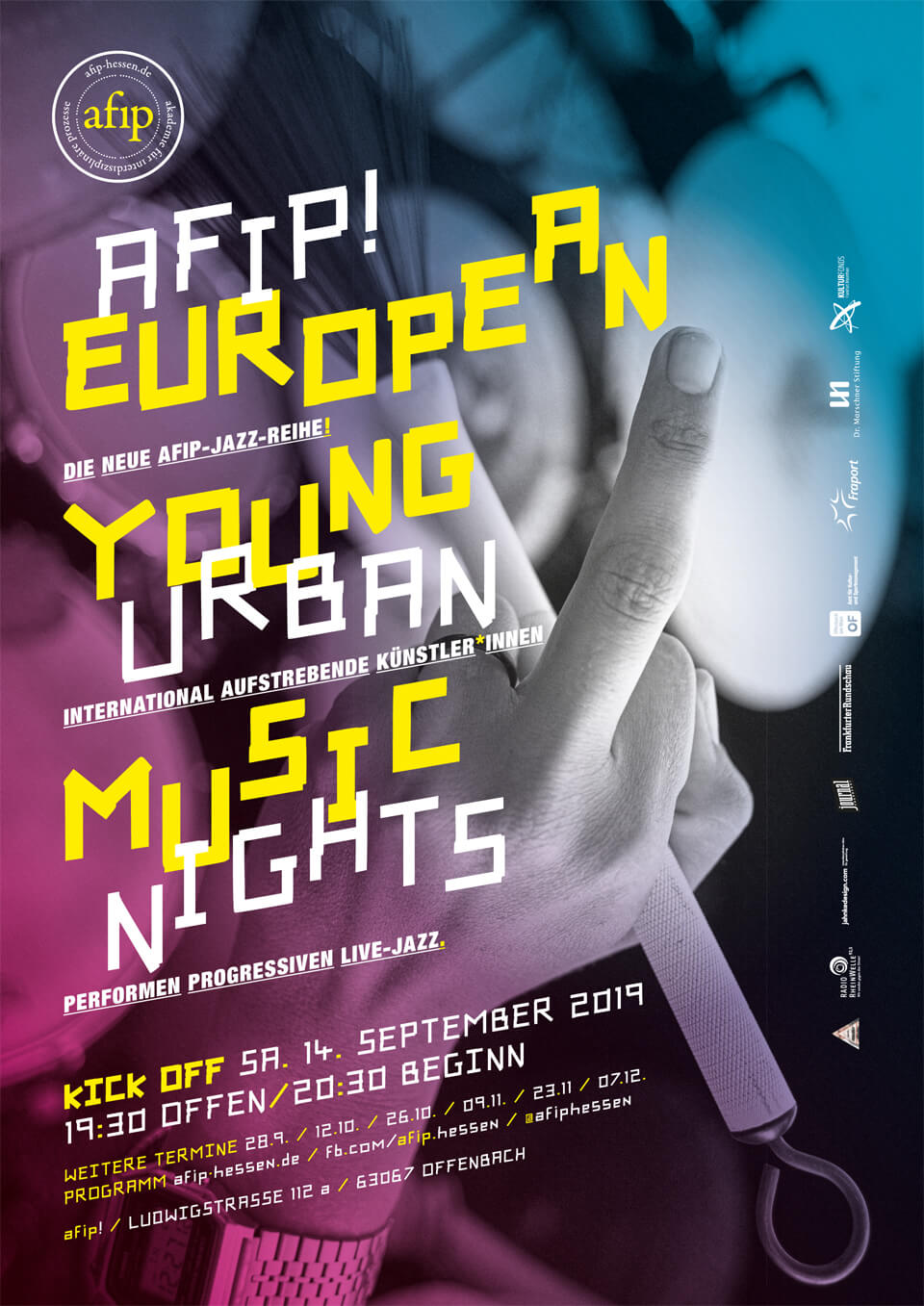 plakat/poster jahnkedesign lutz jahnke jahnkedesign offtopia — afip european young urban music nights 2019